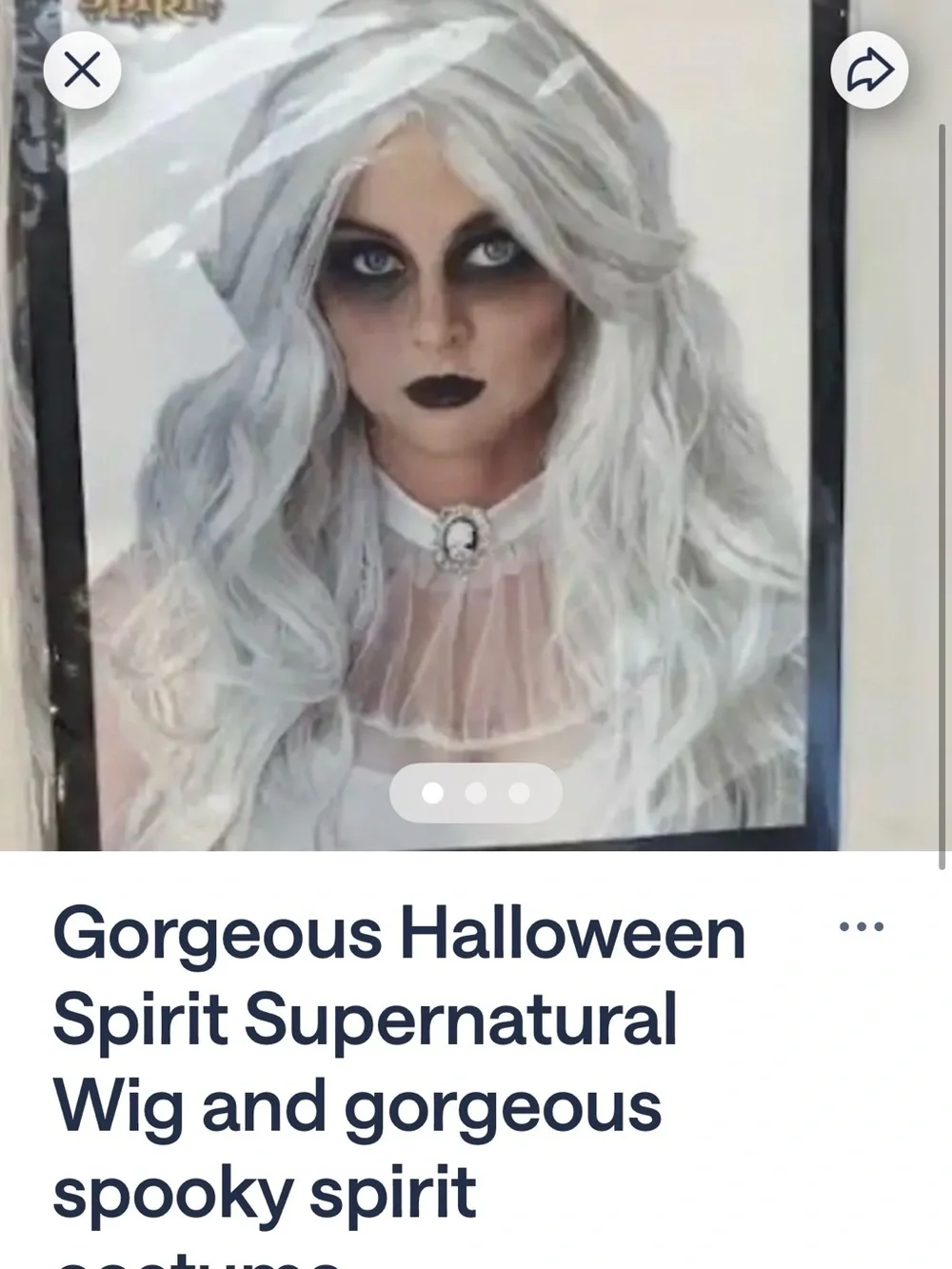 Spirit Long White Women's Supernatural Costume Wig